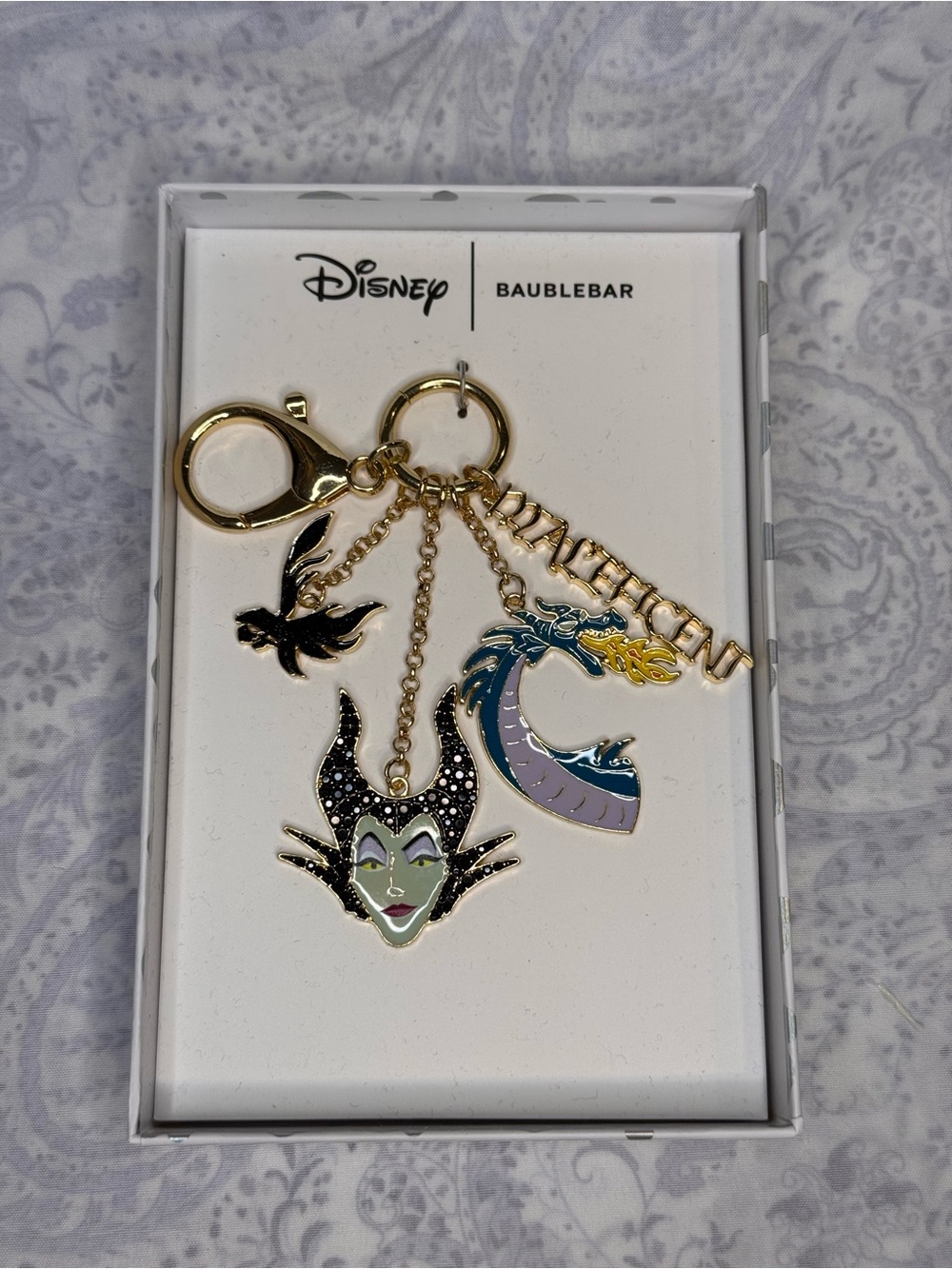 Maleficent Enamel & Crystal with Goldtone Key Holder Bag Charm